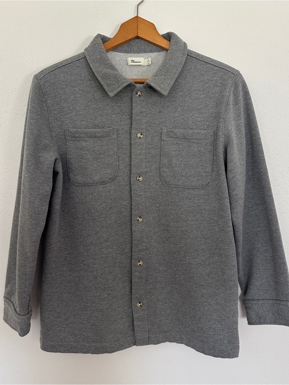 The Commons Boys Fleece Shacket Shirt Jacket Grey Size L 12-14 Like New
